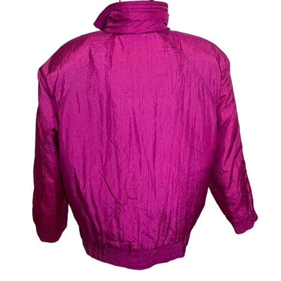 Andy Johns Nylon Parachute Jacket Womens M Magenta 80s Windbreaker Retro Zip Up - Picture 8 of 16